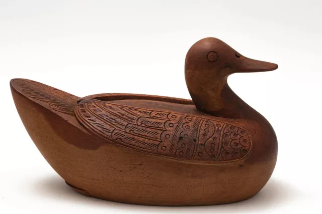 Antike ? Holz Ente China asiatisch mit Geheimfach ca. 22cm