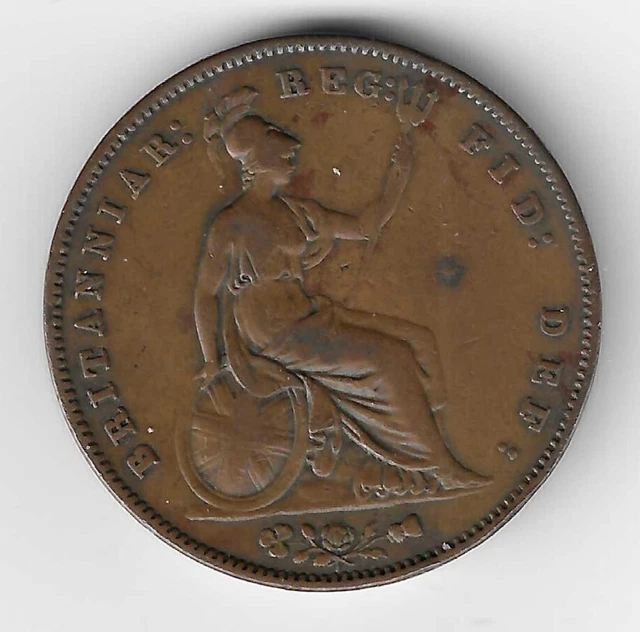 Queen Victoria Young Head 1857 OT Coinage Penny 1d British Coin 2