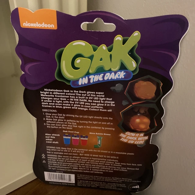 NICKELODEON GAK IN The Dark With Uv Light Glows Orange Htf New Ages 4 ...