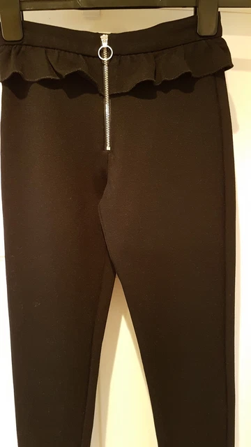 Bellissimi pantaloni anteriori River Island cerniera colore nero età 9/10 anni 4