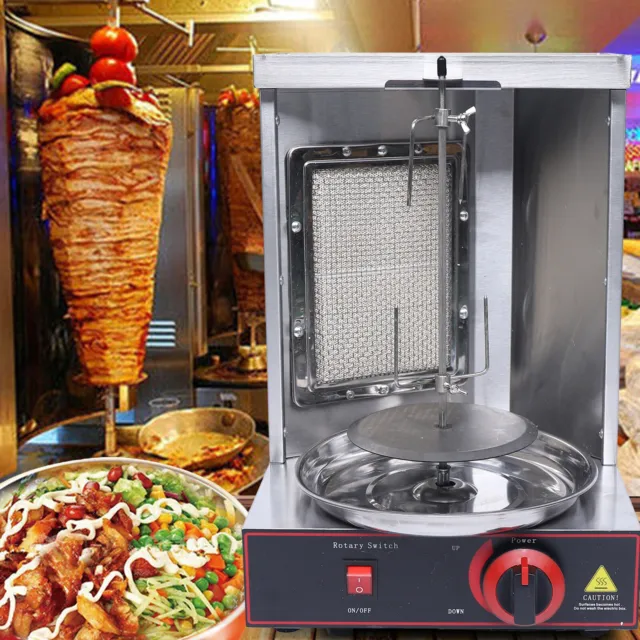 Gas Vertical Shawarma Machine Doner Kebab Grill Gyro Oven Meat Broiler with  2 Burner