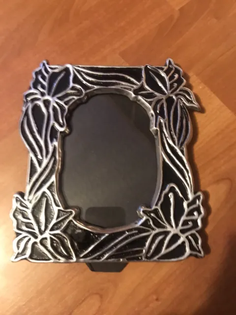 Vintage Mexican Pewter Floral Pattern 6 X 7 Picture Frame