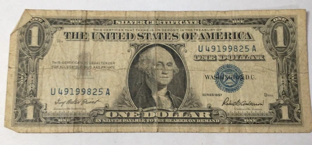 1957 One Dollar ($1) Star Note - Well Circulated Silver Certificate Bill