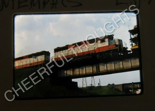 Original '77 Kodachrome Slide SLSF Frisco 722 GP35 action Memphis, TN   22F32