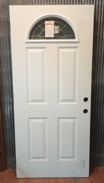 1/2 Half Moon Glass & Four Panel Exterior Door 35 1/2" Wide x 79" Tall