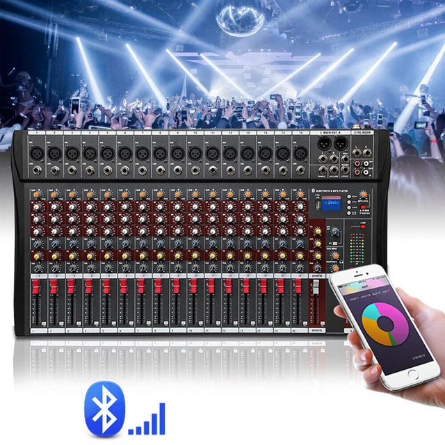 PRO USB BLUETOOTH Live Studio Audio Mixer 8/12/16 Channel Mixing