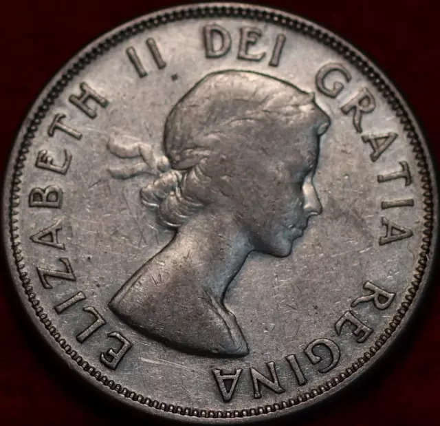 1957 Canada 50 Cents Silver Foreign Coin