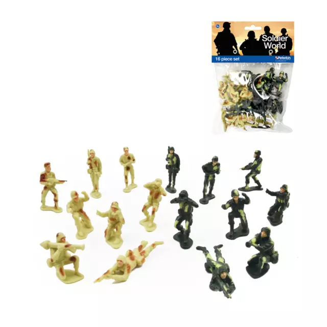 16x Plastic Toy Soldiers Army Men Figures Various Poses Colors HIGH QUALITY