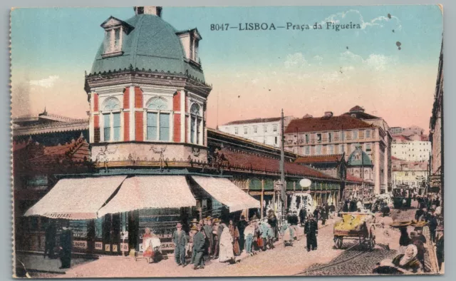 Lisboa—Praça da Figueira—Antique PORTUGAL Bilhete Postal—Lisbon 1910s