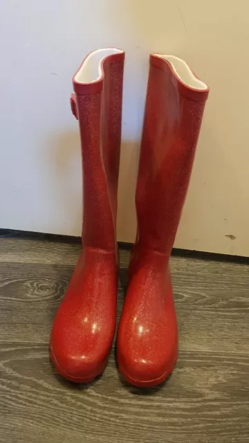 Red glitter wellies deals