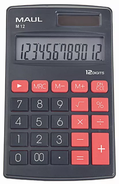 MAUL Taschenrechner M 12 12-stellig schwarz LCD-Anzeige 1-zeilig