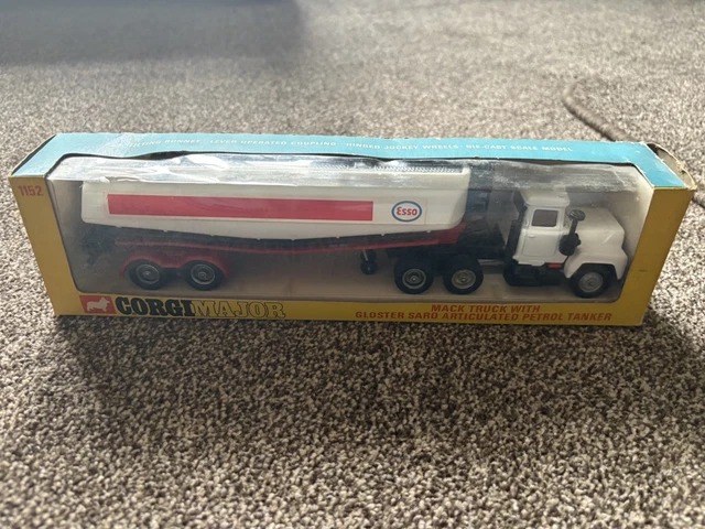 Grue Sur Camion Mack Truck – Miniature Corgi Major Toys, Sans Boîte, état Occasion