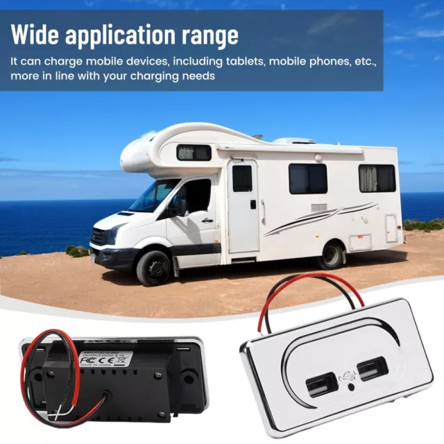 Chargeur De Prise De Port USB Double 12V 5V Charge Pour Camping-car Caravane