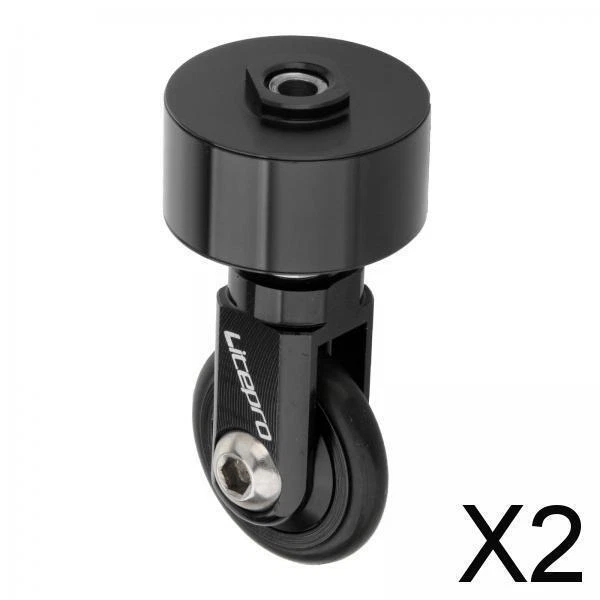 2xEasy Wheel Fold Bike for 33.9mm Seatpost Easywheel Roller for Dahon Black