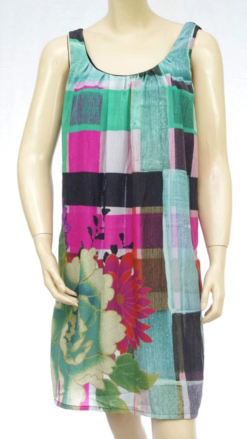 Robe Desigual Georgia - Modèle 67V20G4 Noir à Fleurs, Taille XS - Viscose, Sans Manches - Neuve Avec étiquettes