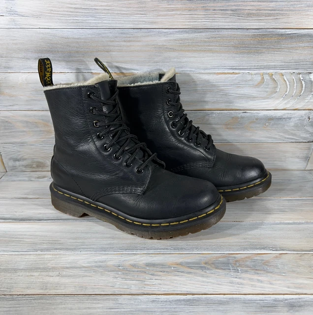 Dr.Martens 1460 Serena Fur-Lined Women's Leather Boots Black Casual