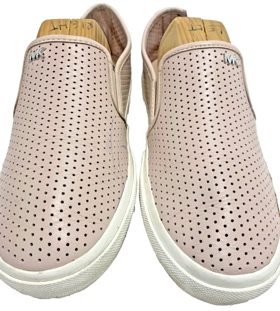 MICHAEL KORS BOERUM Double Gore Lasered Leather Slip On Sneakers Grey Sz 7 30.00 PicClick