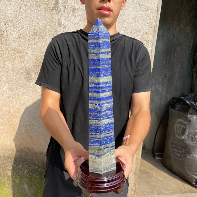 7.6lb Large Lapis lazuli quartz crystal obelisk point wand aura healing