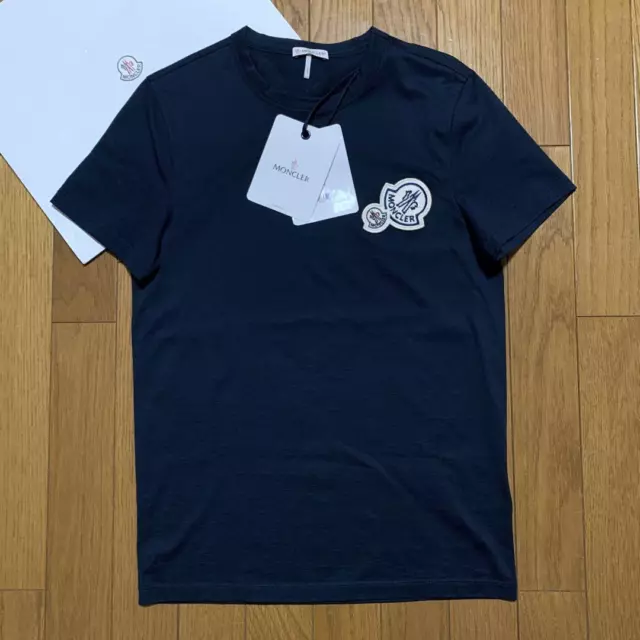Moncler Double Logo T-Shirt With Tag Dark Navy Size Xs shipping from japan