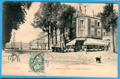 Le Restaurant Texier la Rue d´Orléans et l´Avenue du Palais CPA Saint-Cloud 