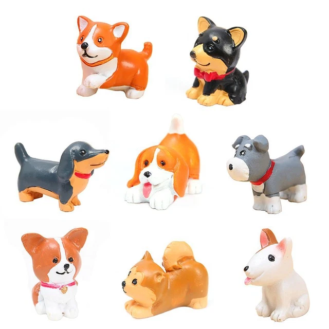 Cute Simulation Mini Dog Puppy Resin Ornaments Crafts Car Home Decoration
