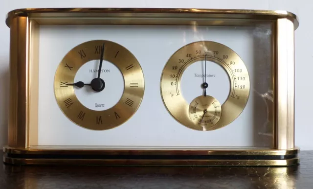 Brass Hampton Clock/Temperature/ Hygrometer KFC Colonel Sanders Logo on Top