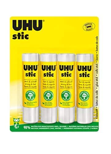UHU Stic - Bâtons de colle sans solvants blanche lot 4 stics de 21g