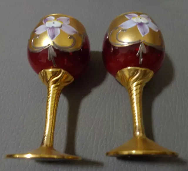 Alfredo Barbini set calice e bicchieri in vetro murano  in oro zecchino firmato