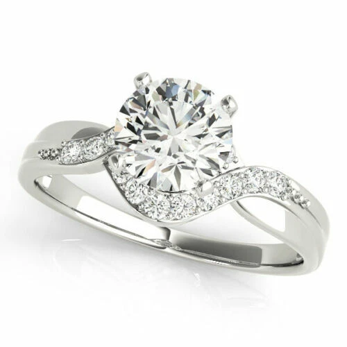 14K Weiss Gold 1.20 Karat Künstlicher Diamant Perfekt Verlobungsring Größe 6.5 7