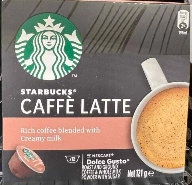 STARBUCKS BY NESCAFE Dolce Gusto Caffe Latte 18 Coffee Pods /Pack