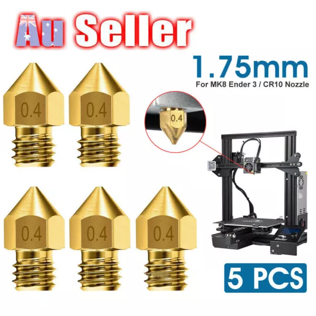 5/10pcs For Ender 3 PRO CR10 3D Printer 1.75mm 0.4mm MK8 Extruder Nozzles NEW