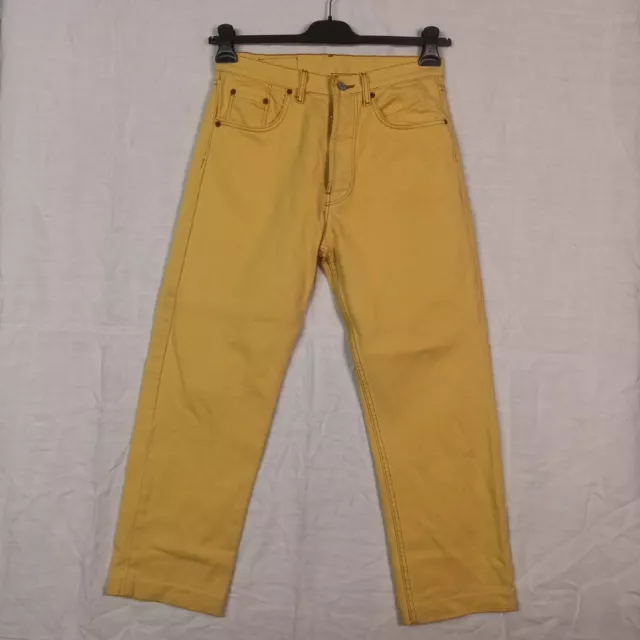 RARISSIMI LEVI'S 501xx GIALLI YELLOW DENIM PANTS W32 L36 JEANS BUTTONS NAIF RARE 2