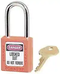 Master Lock. Keyed Alike Retaining Key Lockout Padlock 1-1/2" Shackle Clearan...