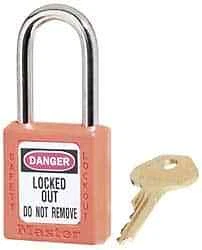 Master Lock. Keyed Alike Retaining Key Lockout Padlock 1-1/2" Shackle Clearan...