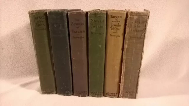 Tarzan of the Apes by Edgar Rice Burroughs ~ A.L. Burt Company ~ Lot of 6 Volume