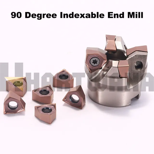 90 Degree Indexable Face Shell Mill 4 Flute 50mm Double-Sided Milling Inserts