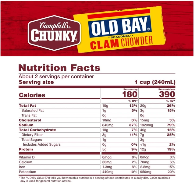Chowder Seasoning Powder CAMPBELL'S CHUNKY CLAM Chowder, OLD BAY Seasoning, 12-Count $62.59 ...
