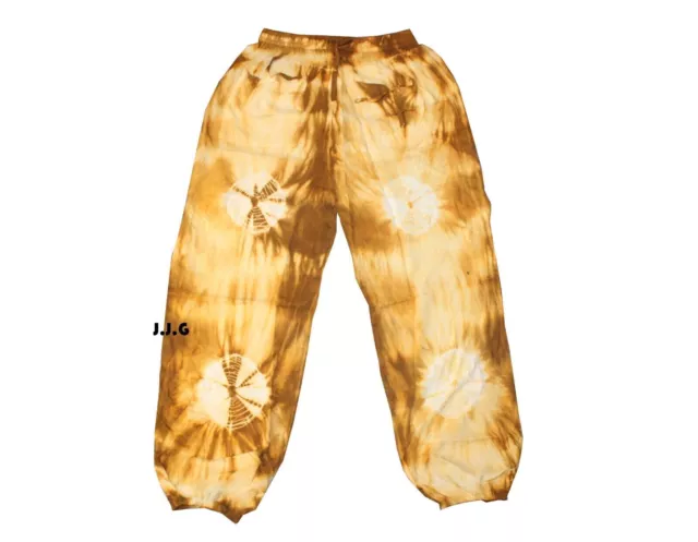 Hippie Tie Dye Harem Pantaloni, Pantaloni Boho Gamba Larga, Bohemian Gypsy...