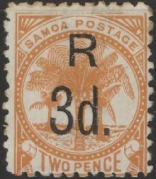 Samoa 1895 Palm Trees Surcharge 3d on 2d orange, mint MM