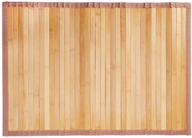 Alfombra de piso de bambú IDesign, alfombra de baño extra pequeña hecha de bambú natural, alfombra hecha