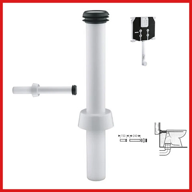 MANICOTTO WC TUBO PROLUNGA VASO DA 100 Mm Lungh 40cm Rigido Diritto Senza Rosone 88555325 - Foto 9