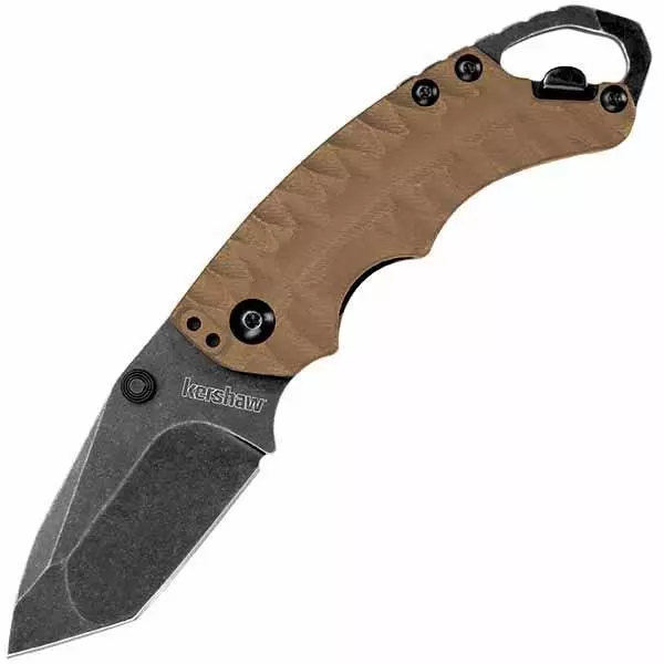 Kershaw Shuffle II Knife Tan FRN Handle Blackwash Tanto Plain Edge 8750TTANBW