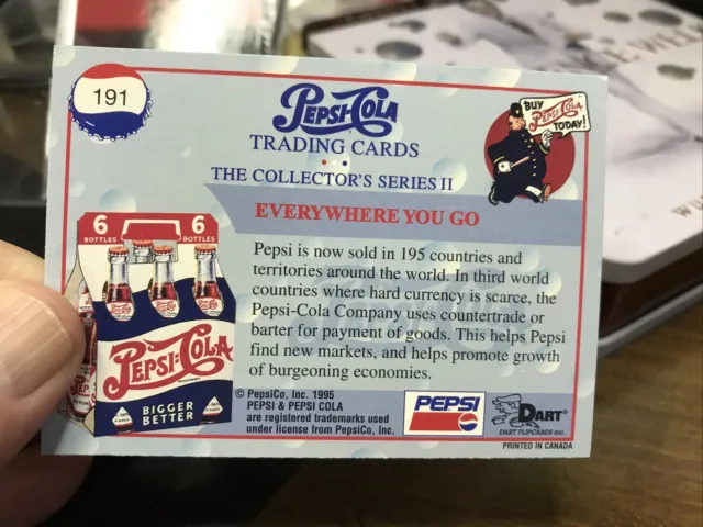 Pepsi Cola 1996 Dart SERIES II Trading Card # 191 2