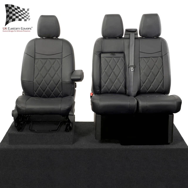 FORD TRANSIT CUSTOM Leader Front Seat Covers Leatherette (2024 On) Blk