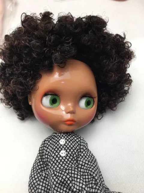 Takara 12" Neo Blythe Nude Doll makeup brown mixed Curly Hair from Factory