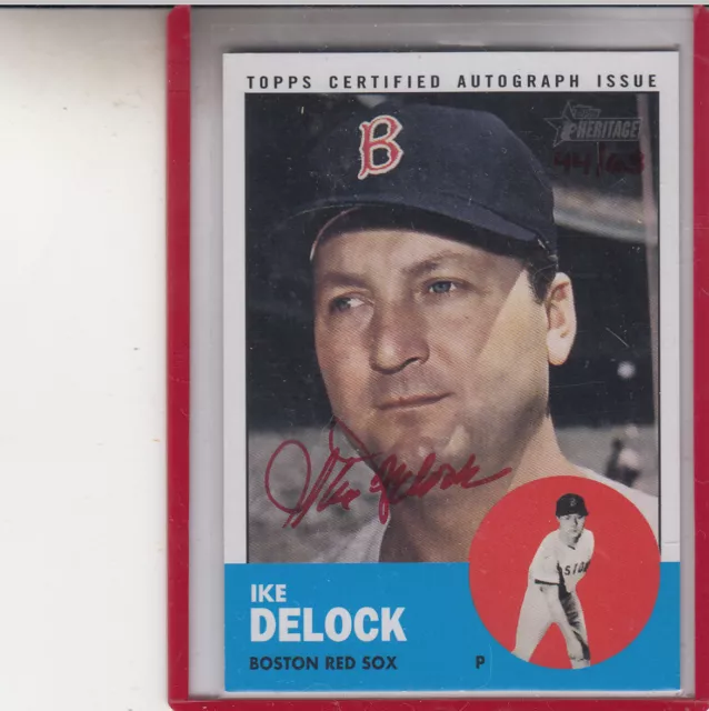 2012 Topps Heritage Ike Delock Red /63 " Boston Red Sox" Autograph Auto