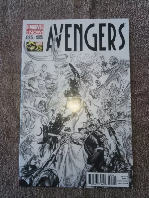 Avengers (2013) #25 (2014) Alex Ross 75th Anniversary 1:200 Sketch Variant (NM)