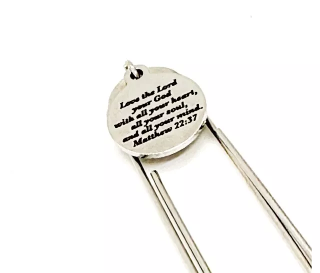 Faith Gift, Love The Lord Your God With All Your Heart Charm Bookmark, Matthew