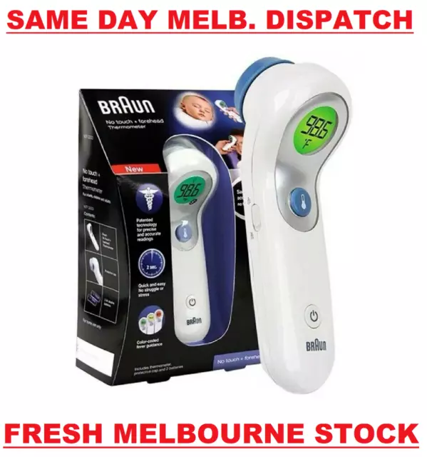 Braun No Touch Forehead Thermometer Touchless Infrared IR WHITE - BNT300 NTF3000