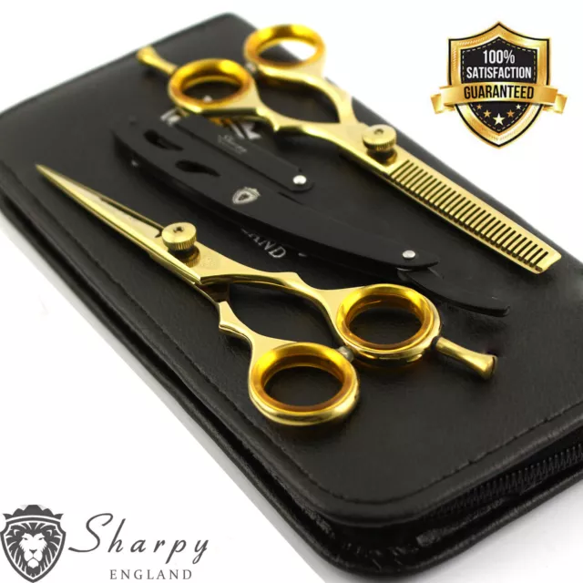 Professional Gold Hair Cutting Japanese Scissors Barber Stylist Salon Shears 5.5